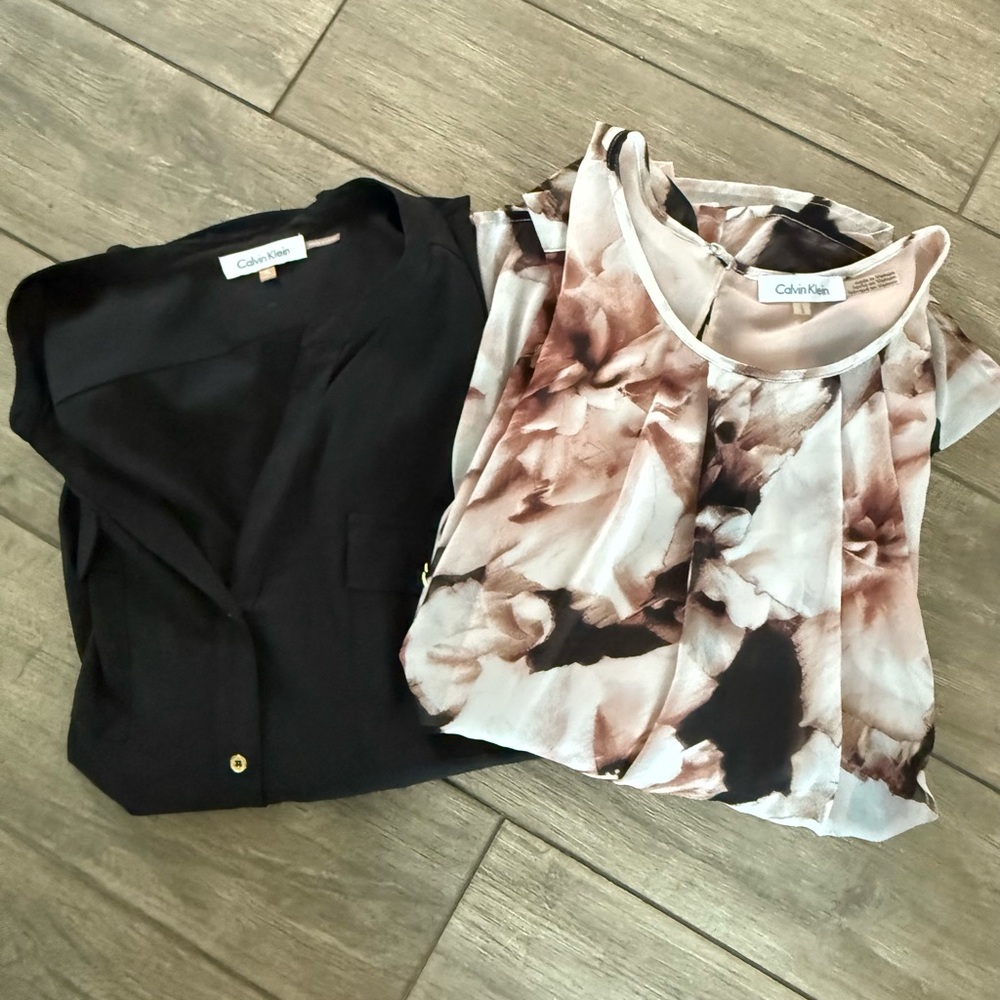 Calvin Klein Women's Black and Brown Tops